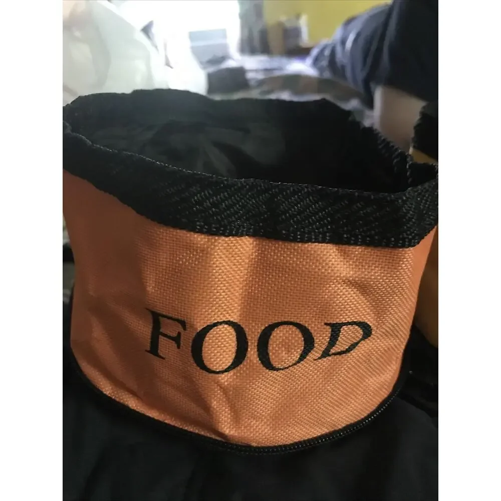Pet Life Portable Collapsible Pet Food Water Bowl Set for Camping Travel 2 Color